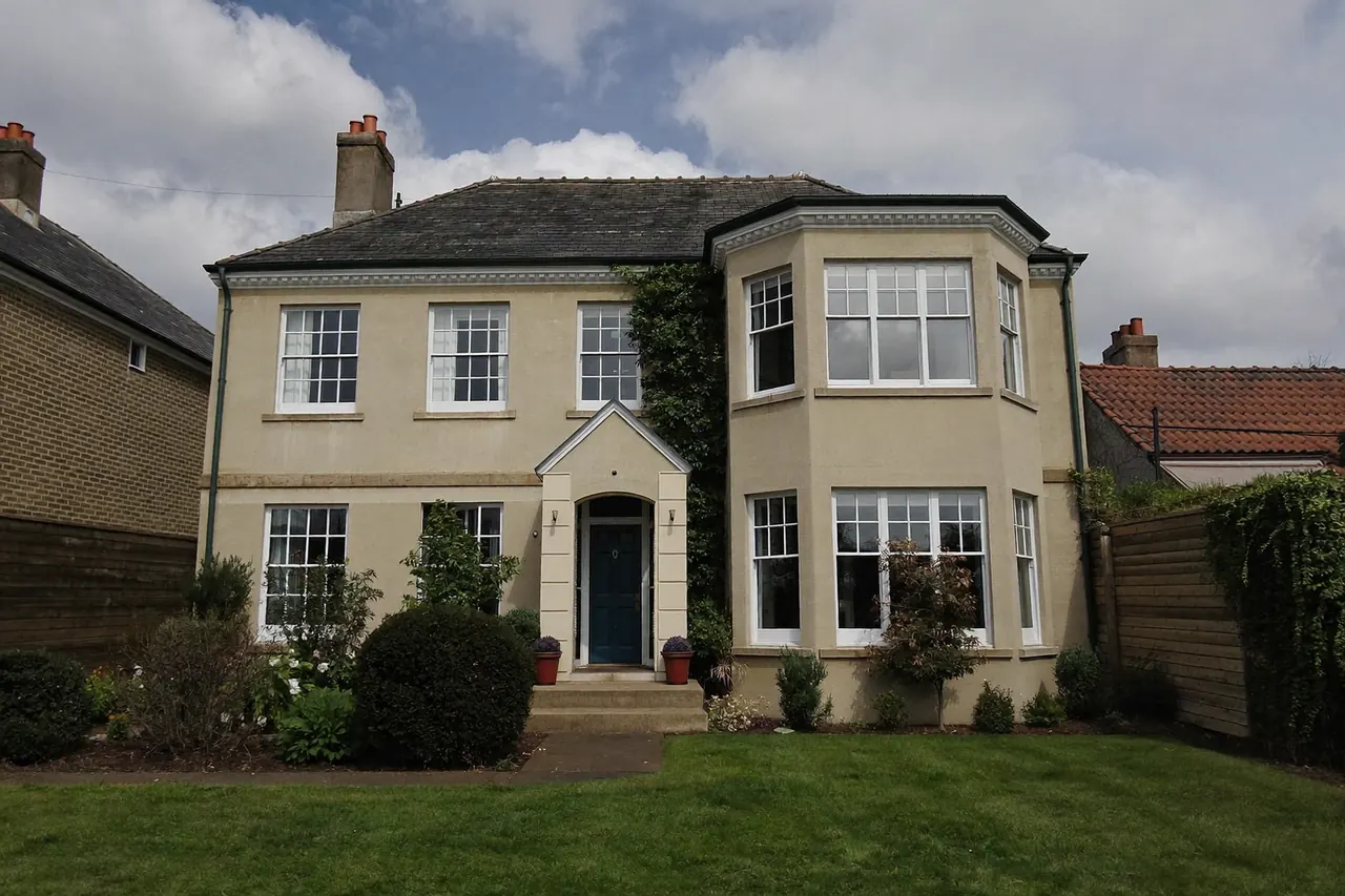 A British semi-detached house with freshly fitted double-glazed windows